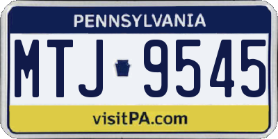 PA license plate MTJ9545