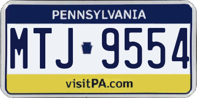 PA license plate MTJ9554