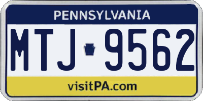PA license plate MTJ9562