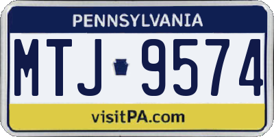 PA license plate MTJ9574