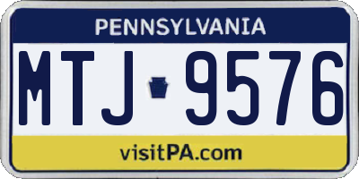 PA license plate MTJ9576
