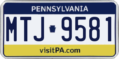 PA license plate MTJ9581