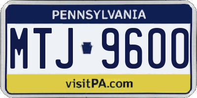 PA license plate MTJ9600