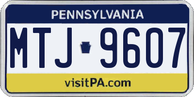 PA license plate MTJ9607