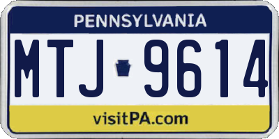 PA license plate MTJ9614
