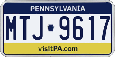 PA license plate MTJ9617
