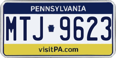PA license plate MTJ9623