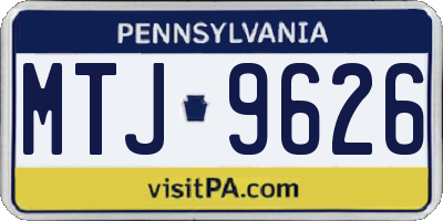 PA license plate MTJ9626