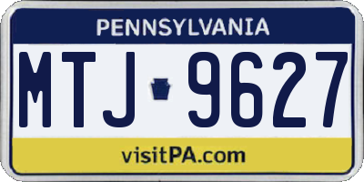 PA license plate MTJ9627