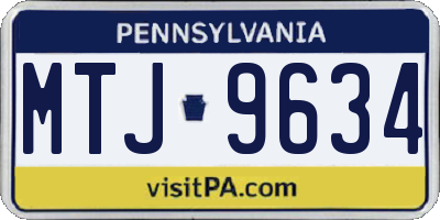 PA license plate MTJ9634