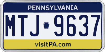 PA license plate MTJ9637