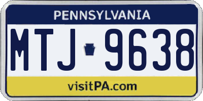 PA license plate MTJ9638