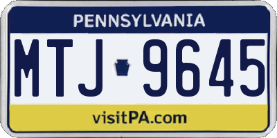 PA license plate MTJ9645