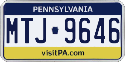 PA license plate MTJ9646