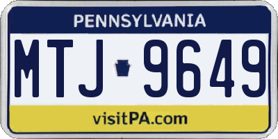 PA license plate MTJ9649