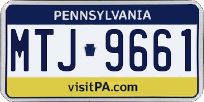PA license plate MTJ9661