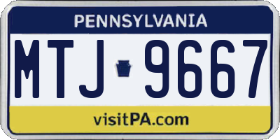 PA license plate MTJ9667