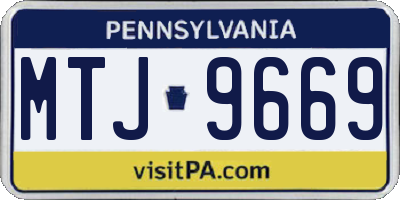 PA license plate MTJ9669
