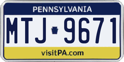 PA license plate MTJ9671