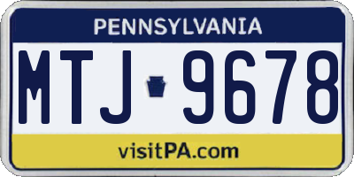 PA license plate MTJ9678