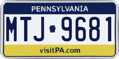 PA license plate MTJ9681