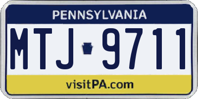 PA license plate MTJ9711