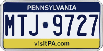 PA license plate MTJ9727