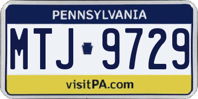PA license plate MTJ9729