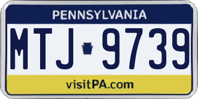 PA license plate MTJ9739