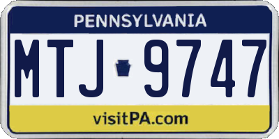 PA license plate MTJ9747