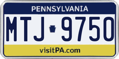 PA license plate MTJ9750