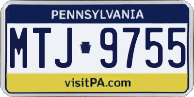 PA license plate MTJ9755