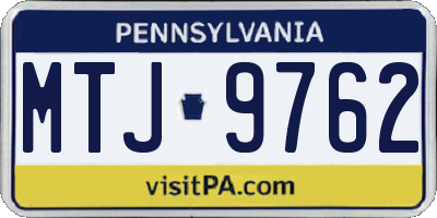 PA license plate MTJ9762