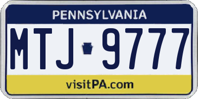 PA license plate MTJ9777