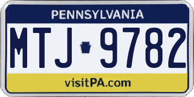 PA license plate MTJ9782