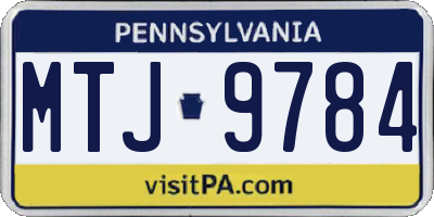PA license plate MTJ9784
