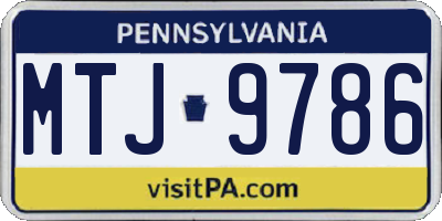 PA license plate MTJ9786