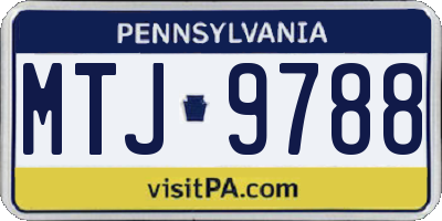 PA license plate MTJ9788