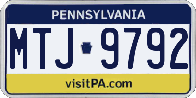 PA license plate MTJ9792