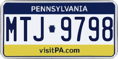 PA license plate MTJ9798