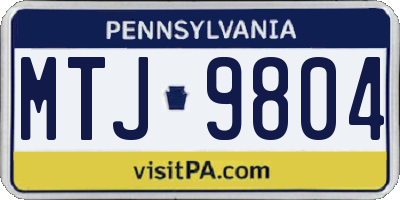 PA license plate MTJ9804