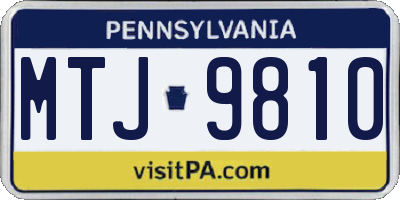 PA license plate MTJ9810