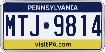 PA license plate MTJ9814