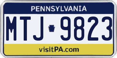 PA license plate MTJ9823