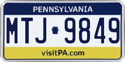 PA license plate MTJ9849