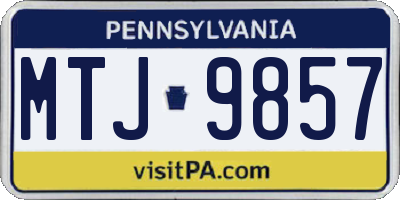 PA license plate MTJ9857