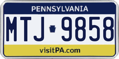 PA license plate MTJ9858