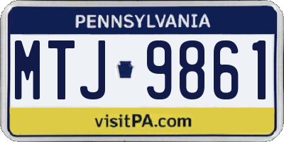 PA license plate MTJ9861
