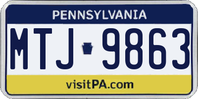 PA license plate MTJ9863