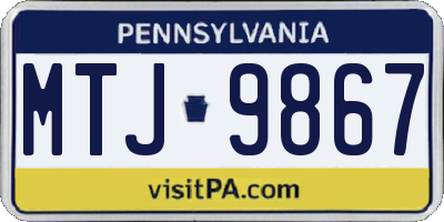 PA license plate MTJ9867